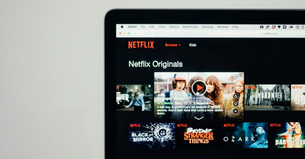 Netflix en computadora portátil