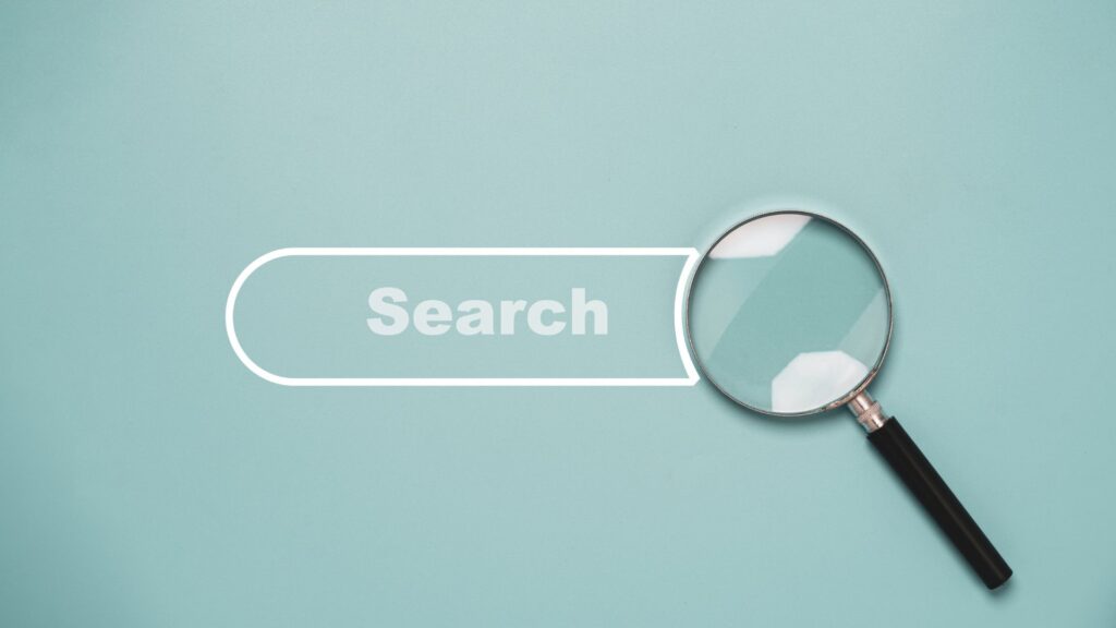 Lupa de búsqueda que simula un buscador web