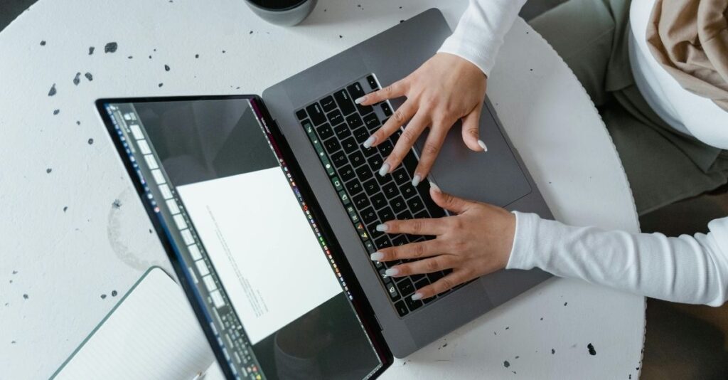 People working on laptop