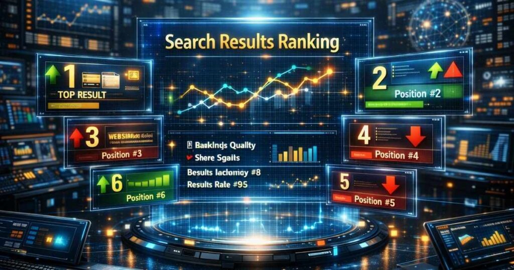 Pantalla digital que muestra cómo Google rankea las páginas web